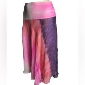 BCBG layered silk chiffon skirt in sherbet colors